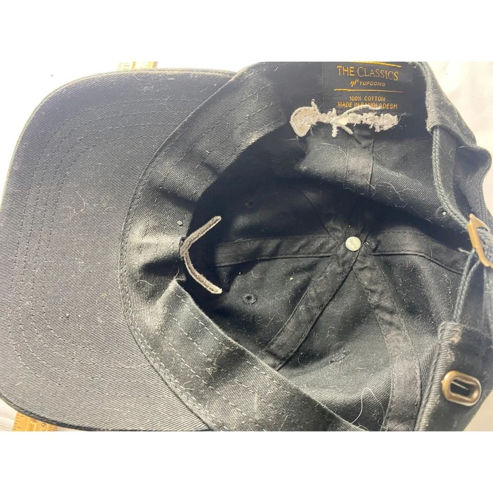 The Classics Yupoong‎ Black Cotton Flat Brim Snapback Baseball Cap